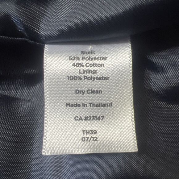 Talbots Blazer Womens 2 Navy Blue Quilted Polka Dot Retro Boho Preppy Old Money - Picture 8 of 8